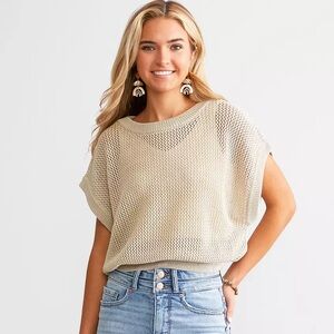 BKE Women's Light Beige Knit Sweater